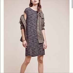 Cloth & Stone Space Dye Gray Knit Midi Dress